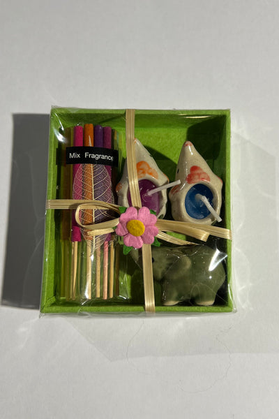 Elephant Candle & Incense Gift Box